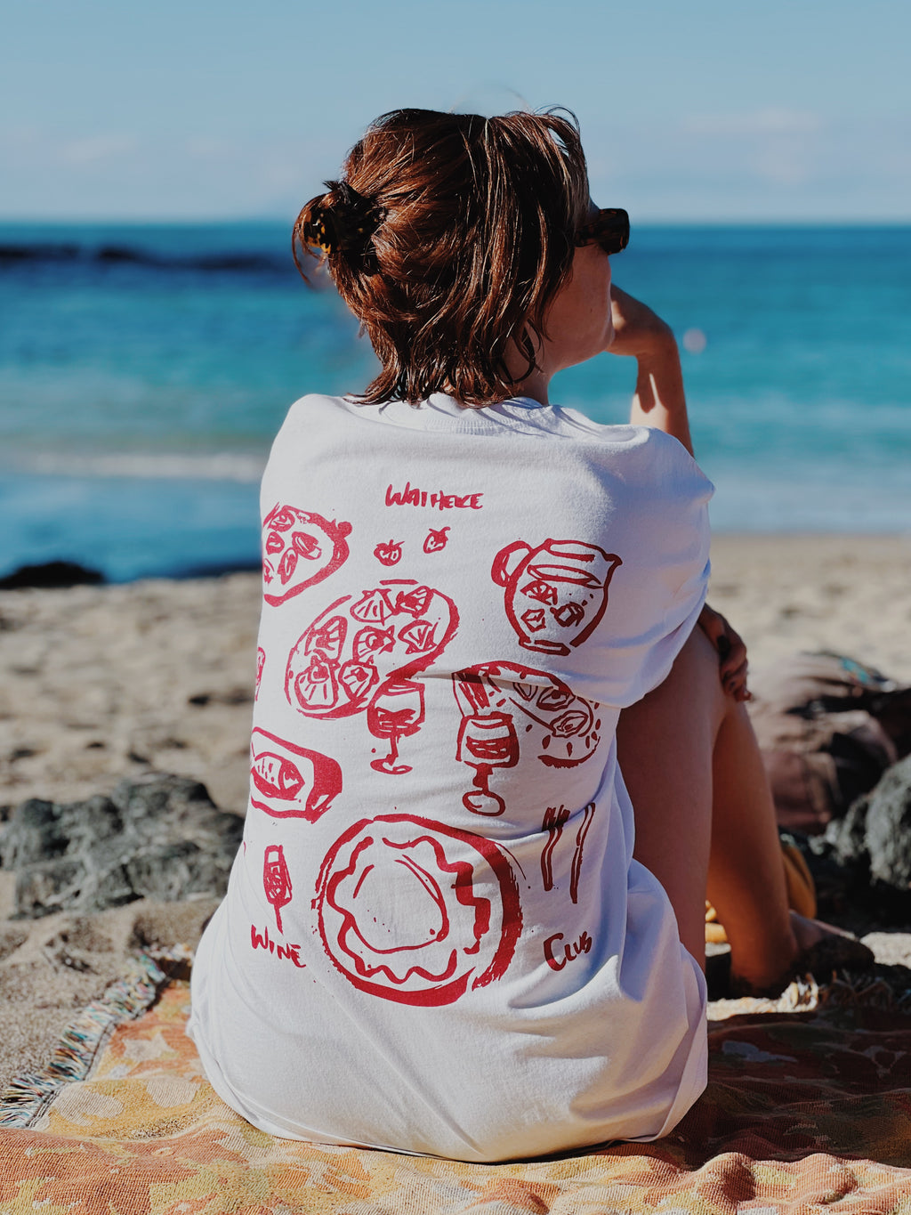 Waiheke Wine Club - Faded White T-shirt